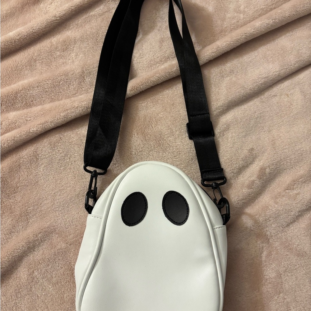 Ghost Design White and Black Crossbody Bag